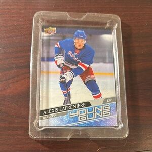COPY - Young Guns Alexis Lafrenière Hockey Card - Blue 2020 upper deck